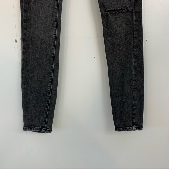 American Eagle Super Stretch Jegging Jeans Skinny Black Gray Wash Distressed 00 - Picture 6 of 12